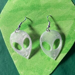 Glow in the dark alien earrings